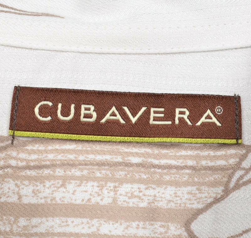Cubavera Men's Sz Large 100% Viscose Floral Bamboo Cuban Hawaiian Shirt