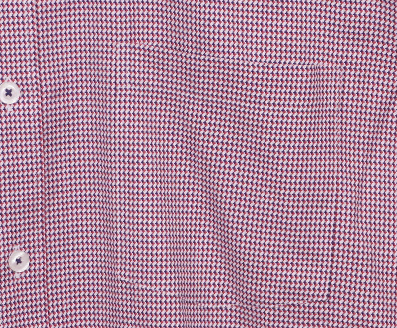 Bugatchi Uomo Men's XL Classic Fit Flip Cuff Red Geometric Button-Front Shirt