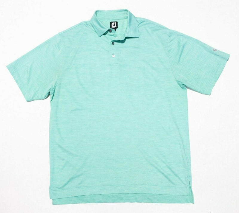 FootJoy Golf Shirt Large Men's Polo Wicking Stretch Mint Green Performance