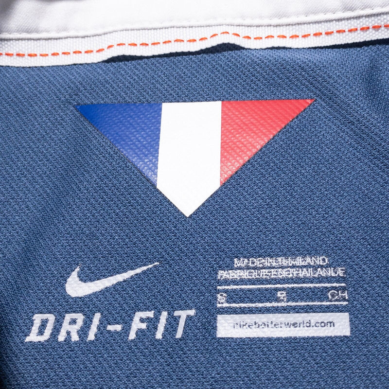 France Soccer Jersey Nike Men's Small Home 2014/16 Blue FFF Collared Football