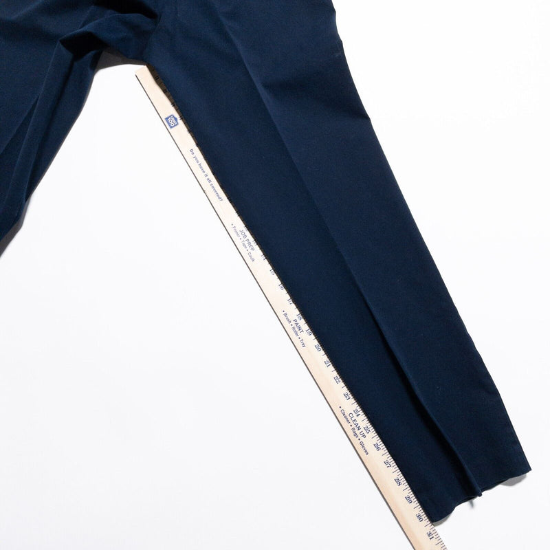 Eddie Bauer Pants Women's 12 Tall Bremerton Fit Chino Side Zip Navy Blue Pleated
