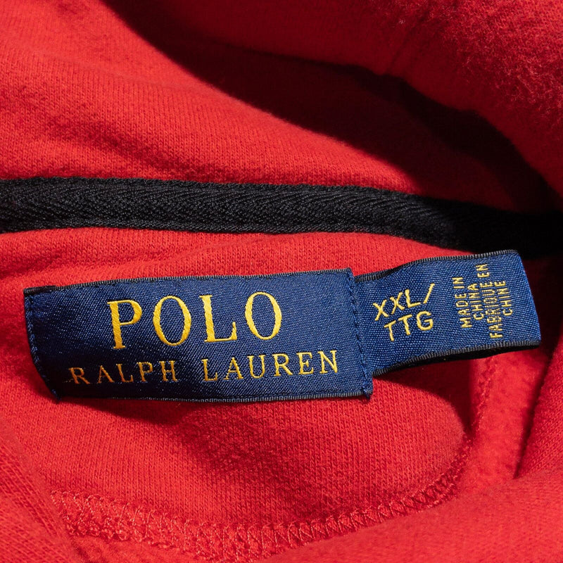 Polo Ralph Lauren Sweater Men's 2XL Shawl Collar Pullover Solid Red 2-Button