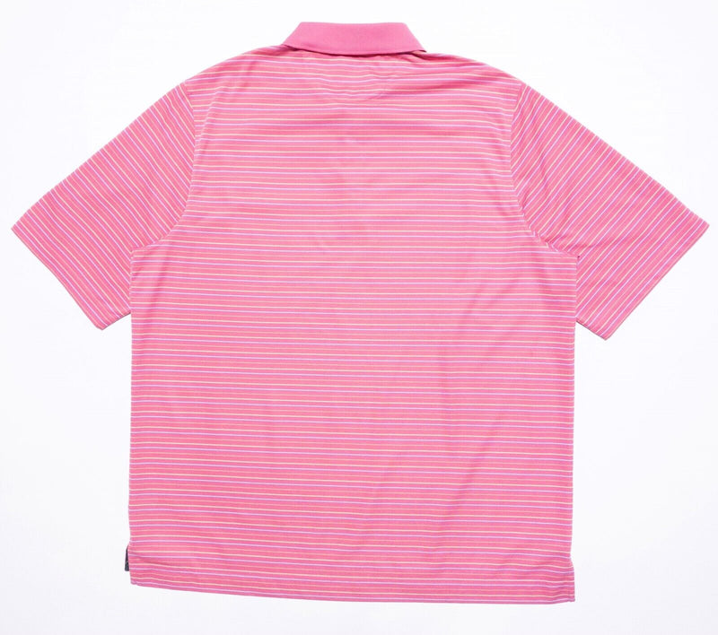 Bobby Jones Polo 2XL Men's Performance Shirt Golf Pink Striped Wicking