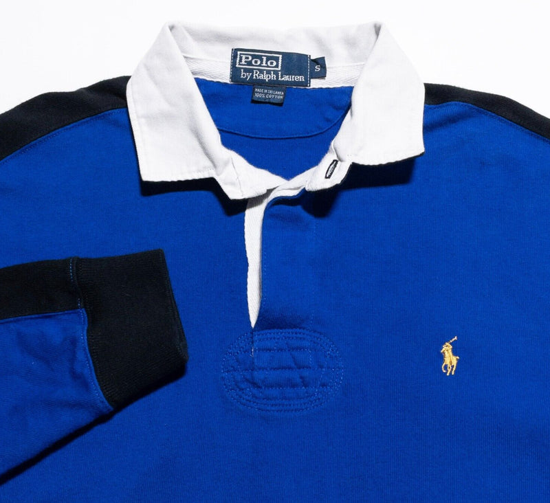 Polo Ralph Lauren Rugby Shirt Men's Small Long Sleeve Polo Blue Preppy 90s