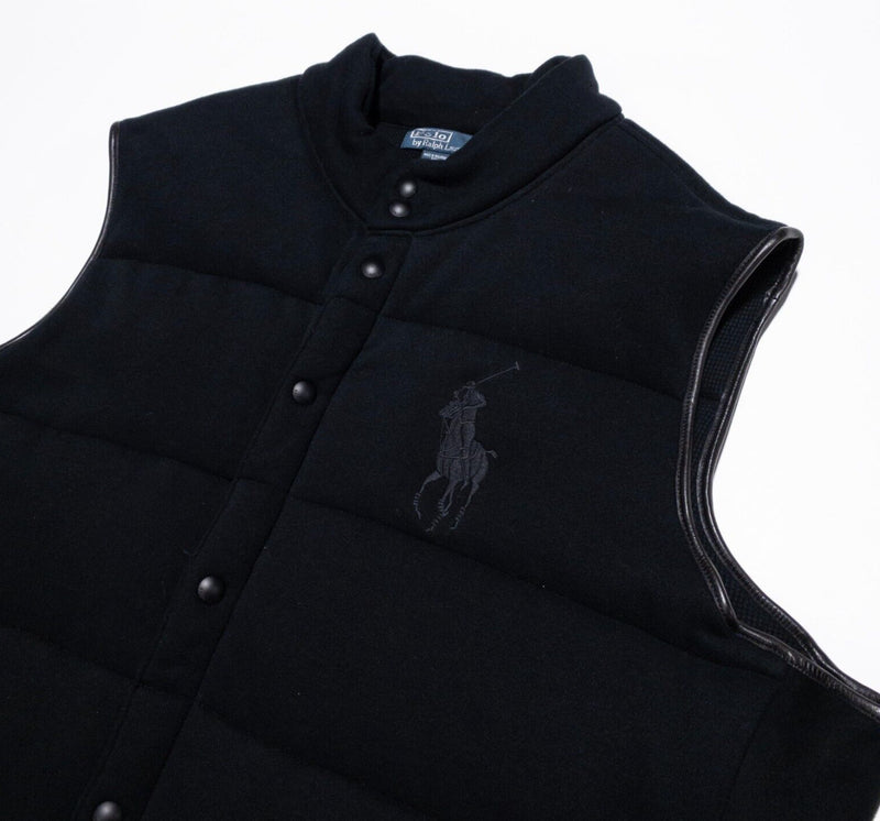 Polo Ralph Lauren Puffer Vest Men's 3XLT Tall Big Pony Snap Zip Black Big & Tall