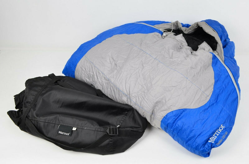 Marmot Trestles 15 Large Long Cold-Weather Mummy Sleeping Bag 15F/-9C Blue Gray