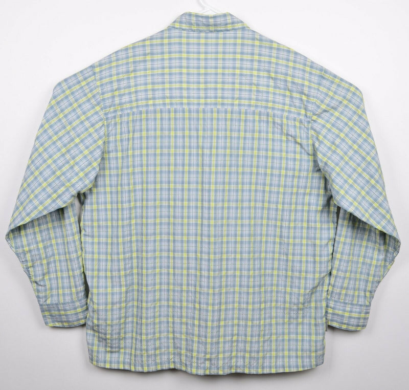 Simms Cor3 Men's 2XL Fishing Blue Yellow Plaid Long Sleeve Button-Down Shirt