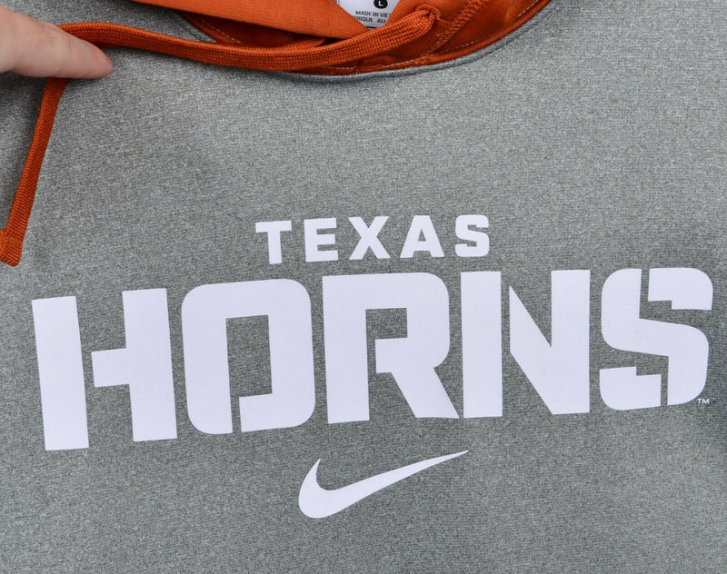 Texas Longhorns Nike Men's Sz Large Gray Orange Therma-Fit Pullover Hoodie