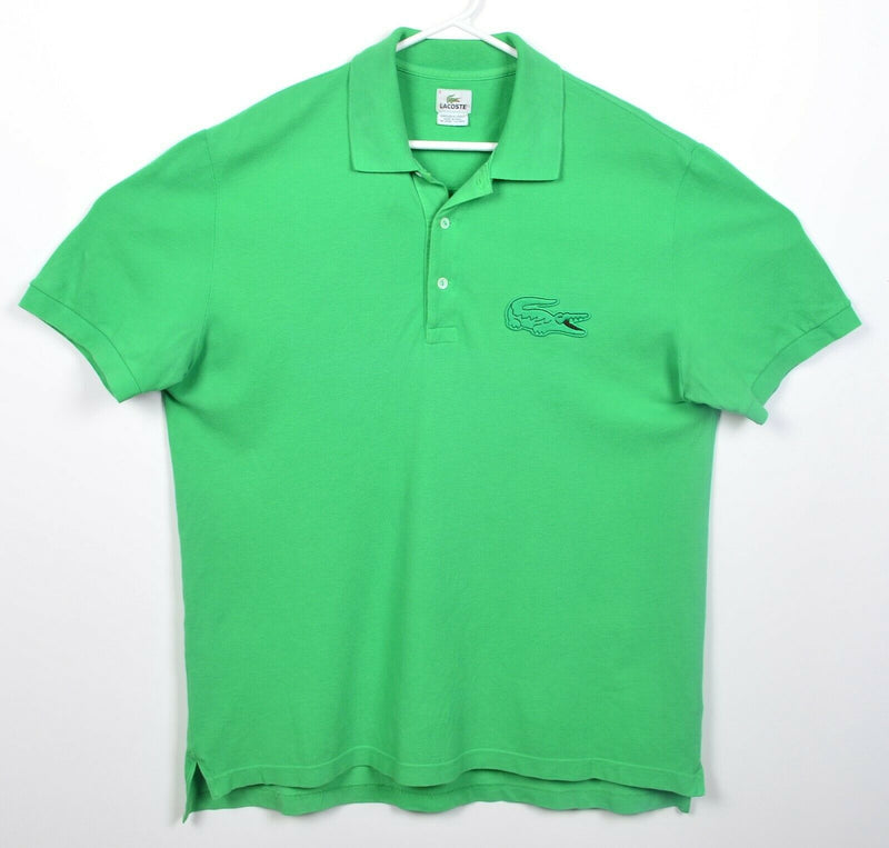 Lacoste Men's 5 (Large) Big Alligator Solid Green Gator Short Sleeve Polo Shirt