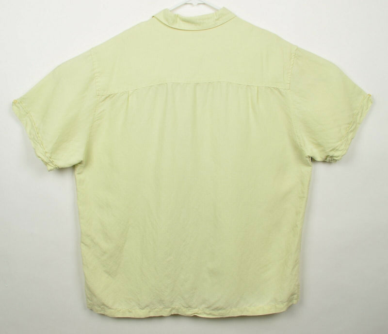 The Havanera Co. Men's Sz 2XL Embroidered Jazz Linen Rayon Blend Green Shirt