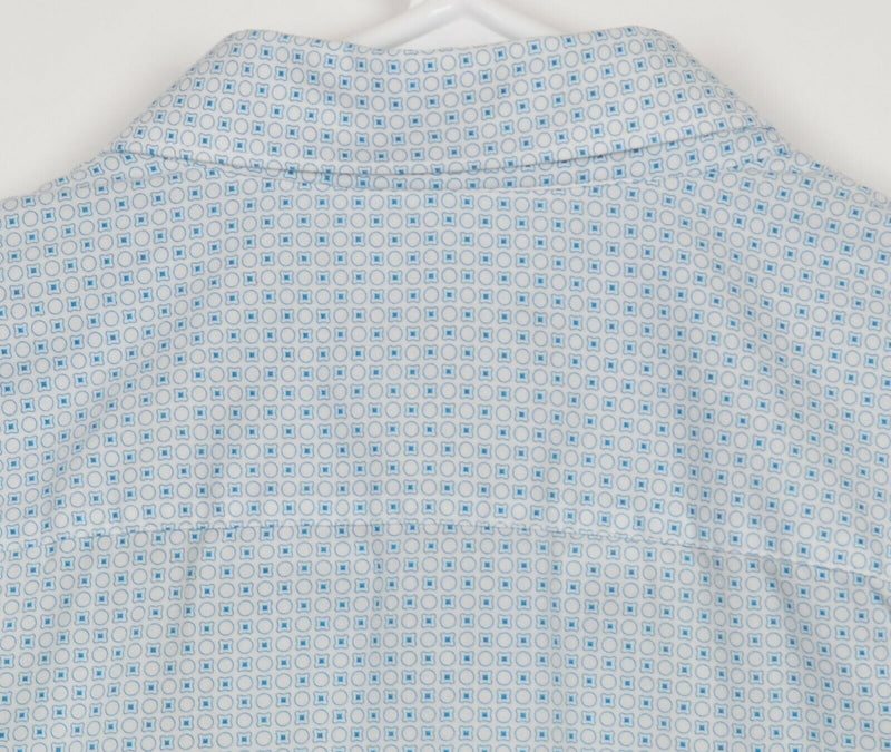 Ted Baker London Men's Sz 5 Blue White Geometric Dot S/S Button-Down Shirt