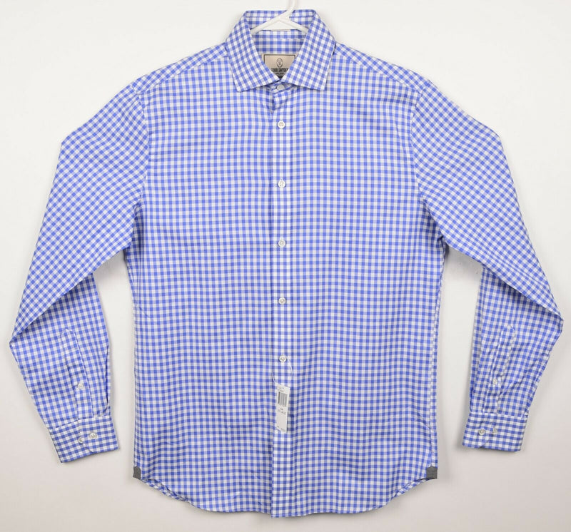 Todd Snyder Men's 15.5 34/35 (Medium) Blue Gingham Check Button-Front Shirt