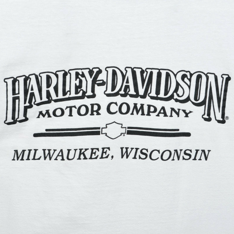 Vintage 1995 Harley-Davidson Men's Medium Big Logo White Single Stitch T-Shirt