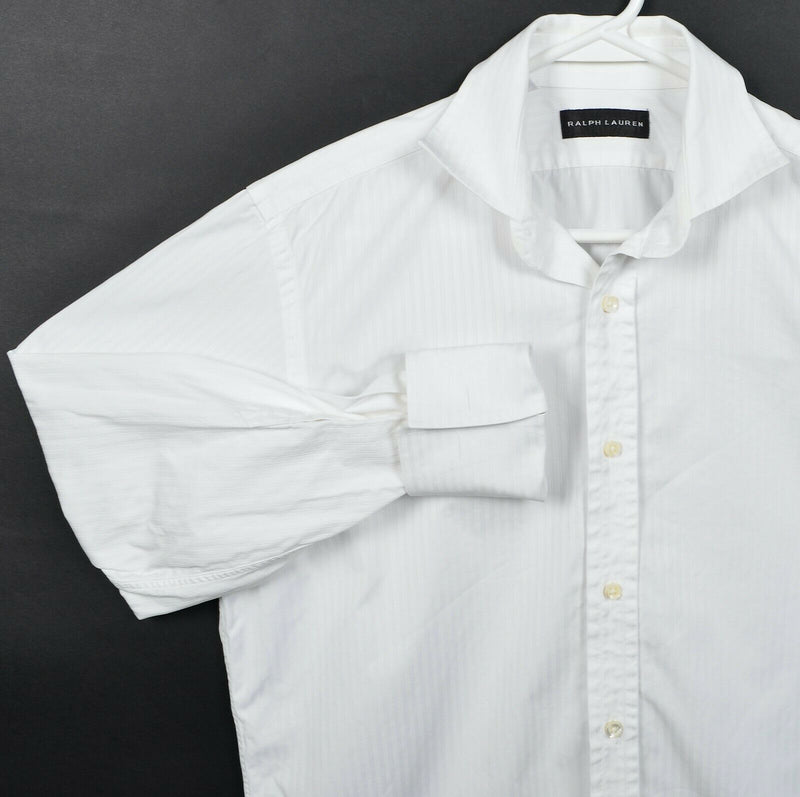 Ralph Lauren Black Label Men's 15 French Cuff Solid White Button-Front Shirt