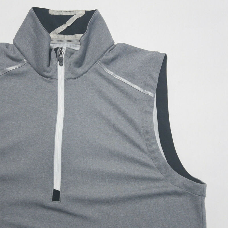 Zero Restriction Men's Medium Heather Gray 1/4 Zip Wicking Tour Series Golf Vest