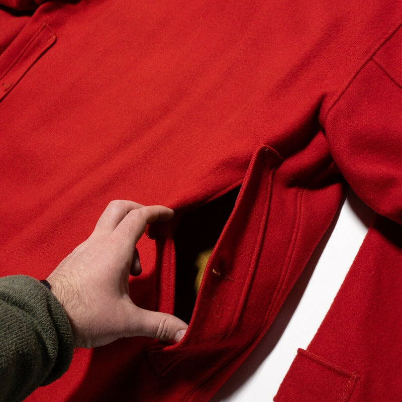 Woolrich Cruiser 502 Wool Hunting Jacket Game Pocket Red Vintage 50s Size 48