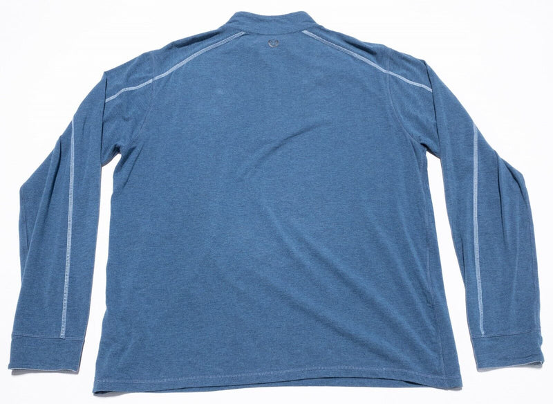 TASC Bamboo Shirt Men's Large 1/4 Zip Pullover Long Sleeve Blue Performance