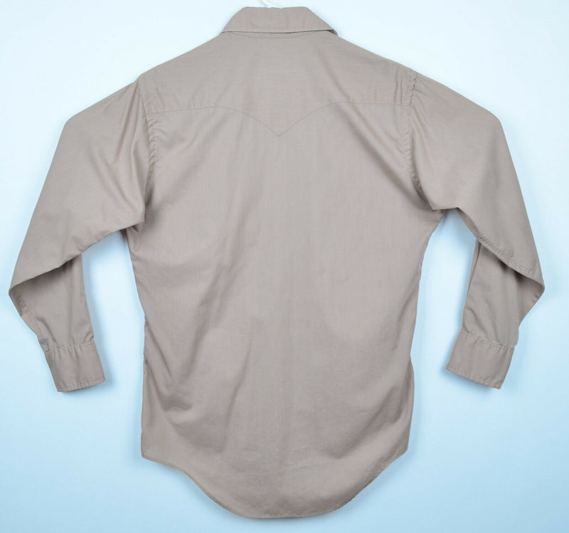 Vtg Stetson Men's Sz Large 16/33 Pearl Snap Beige Western Rockabilly Shirt