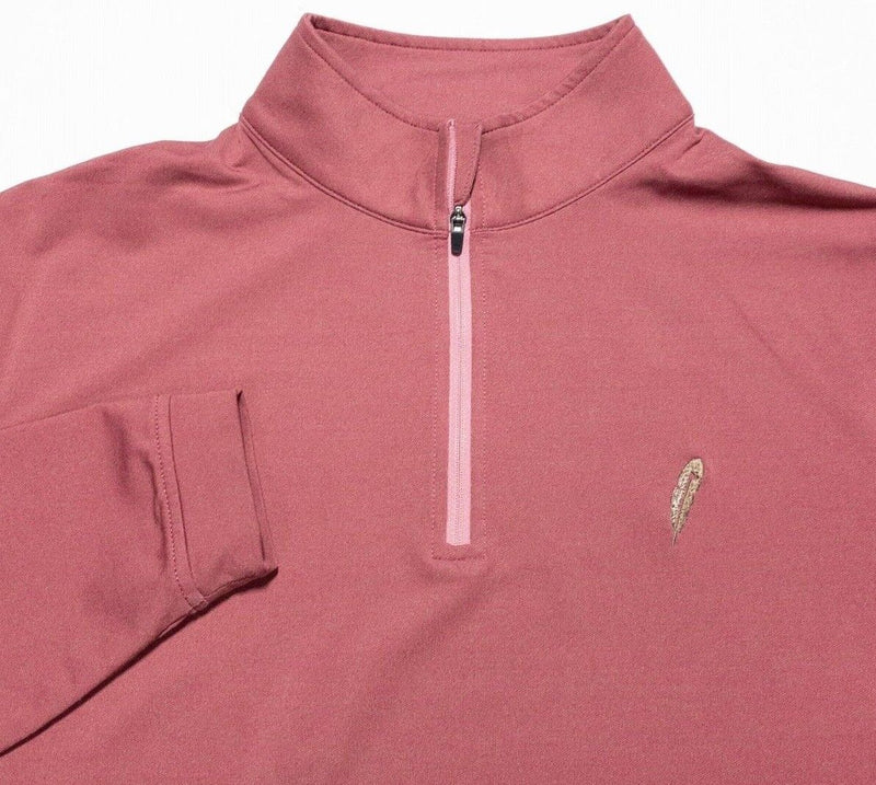 Peter Millar Perth Men's Medium 1/4 Zip Jacket Pink/Red Wicking Crown Sport Golf
