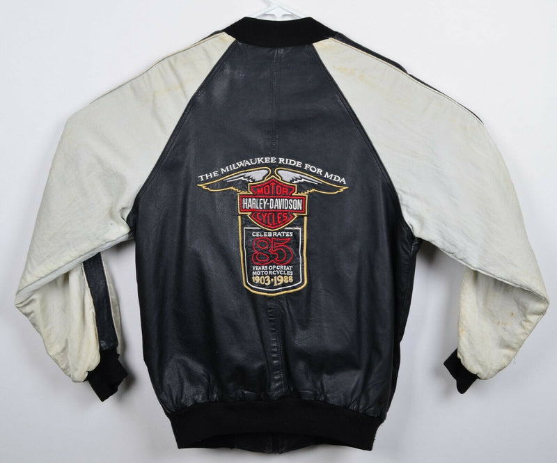 Harley-Davidson Bomber Jacket Men's Medium Vintage 80s Leather 50th Anniversary