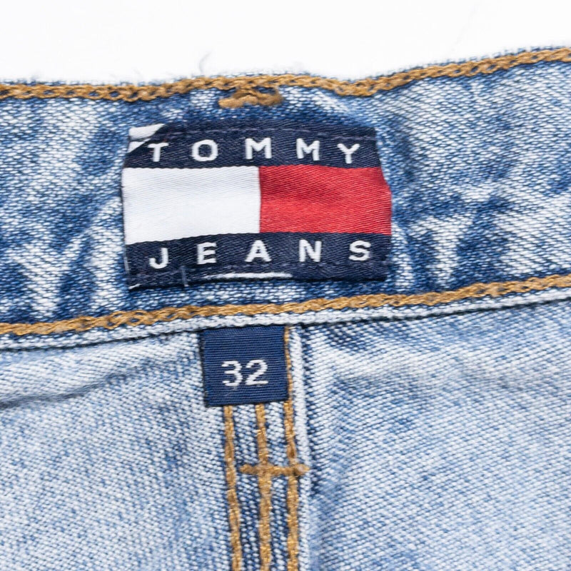 Tommy Hilfiger Carpenter Jean Shorts Men's 32 Denim Washed Vintage Y2K Flag