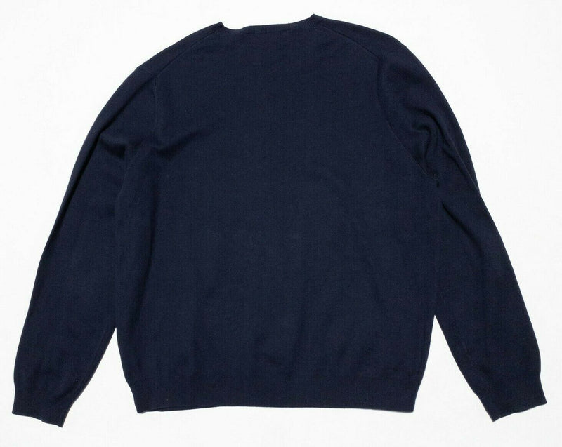 Polo Ralph Lauren Sweater Men's 2XL V-Neck Pima Cotton Navy Blue Pullover