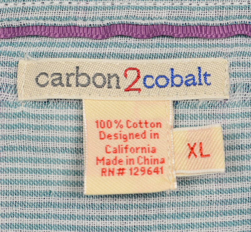 Carbon 2 Cobalt Men's XL Blue Multi-Color Plaid Button-Front Flannel Shirt