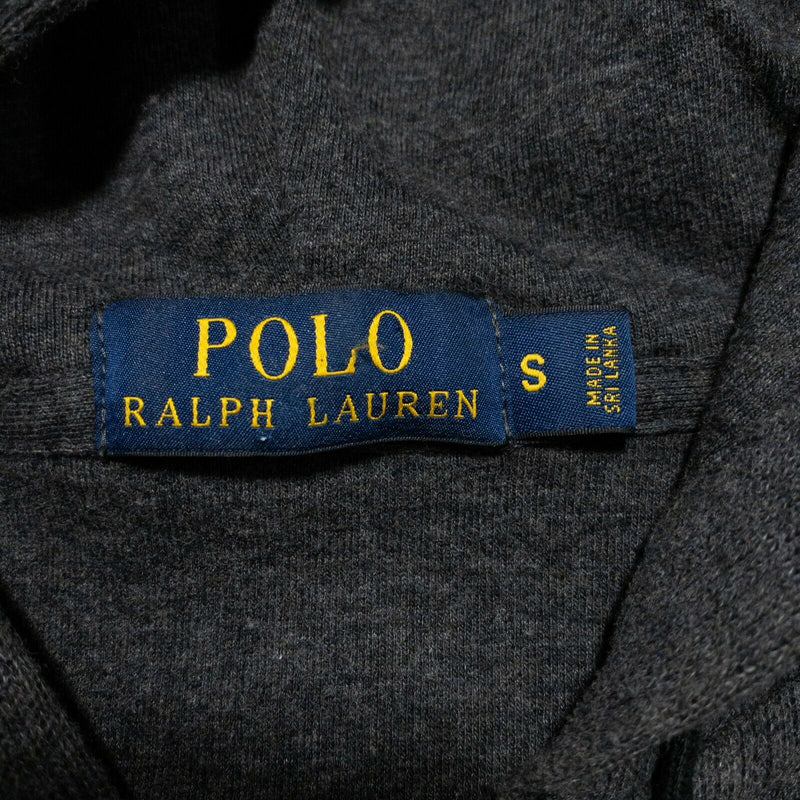 Polo Ralph Lauren Men's Small Dark Gray Full Zip Fleece Hooded Sweatshirt