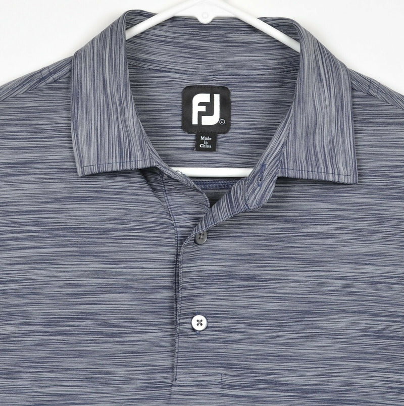 FootJoy Men's Large Heather Blue/Gray FJ Performance Golf Polo Shirt