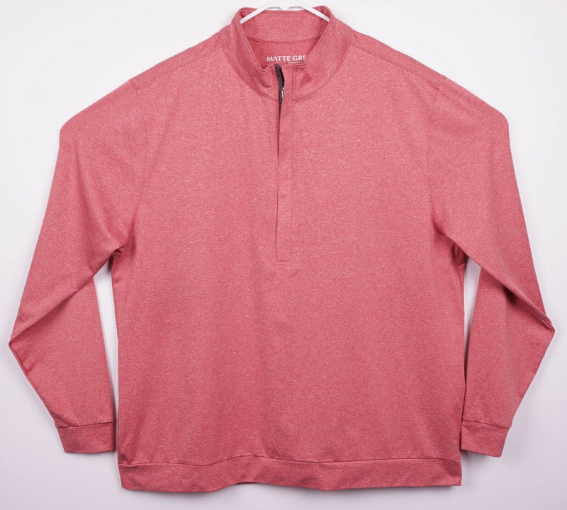 Matte Grey Men's Sz XL Half Zip Heather Pink/Red Pullover Golf Jacket