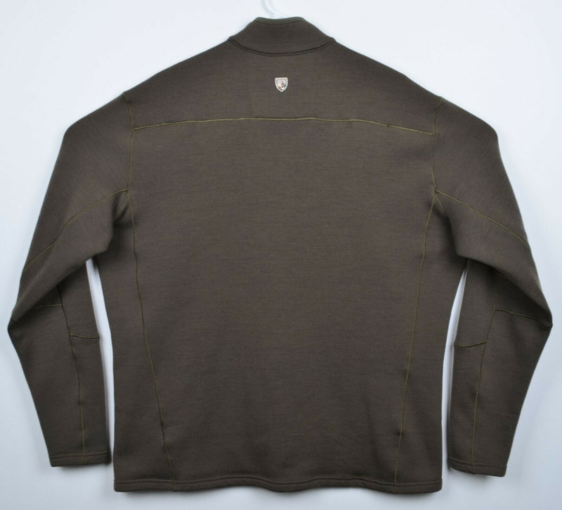 Kuhl Men's 2XL Wool Blend Skyr 1/4 Zip Brown Pullover Hiking Sweater Jacket