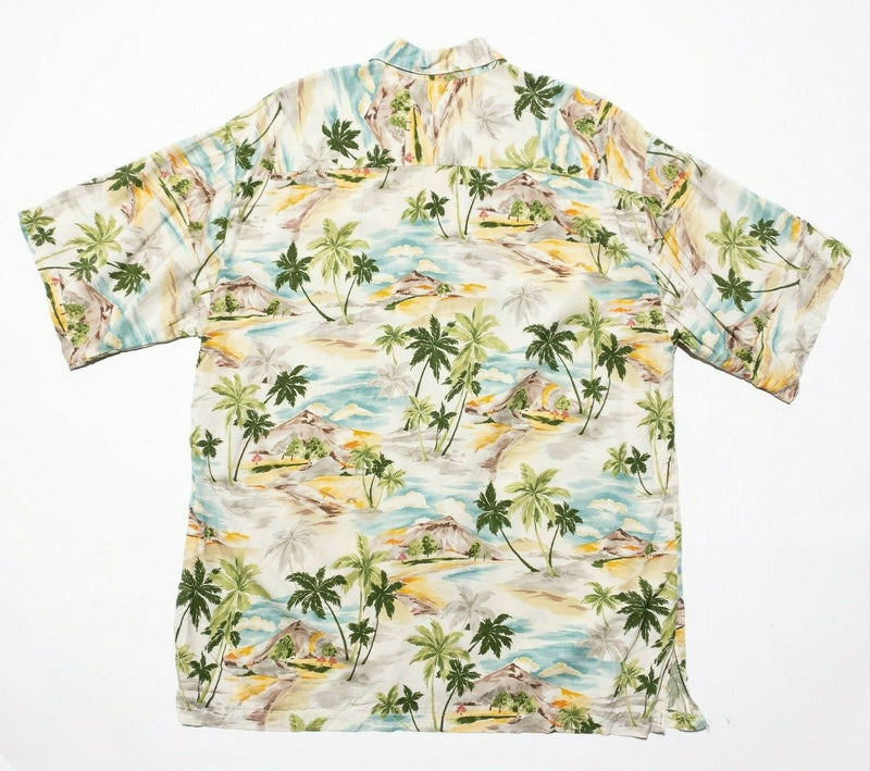 Tori Richard Hawaiian Shirt Large Men's Floral Vintage USA Aloha Mountain Palm