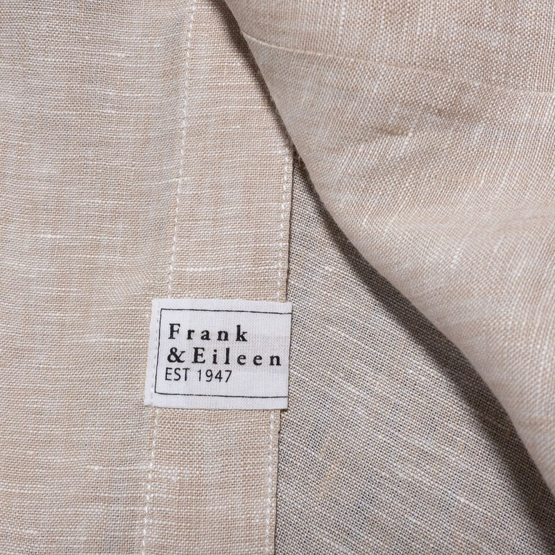 Frank & Eileen Linen Shirt Women's Medium Oversized Eileen Beige Button-Up