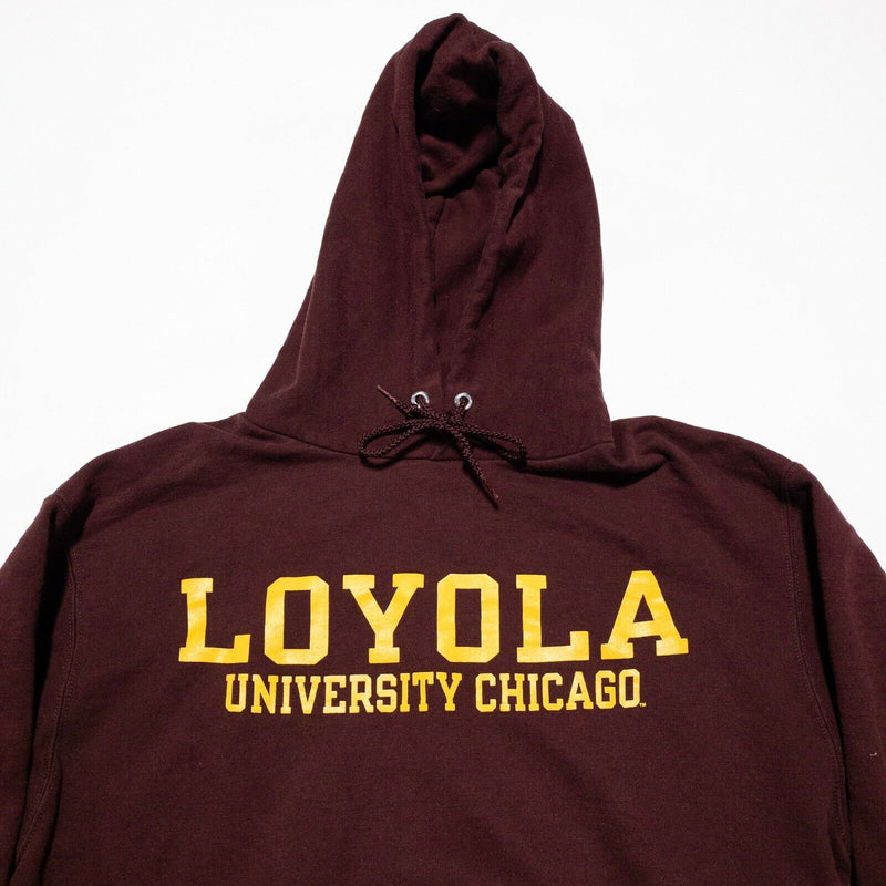 Loyola University Chicago Hoodie Men's Medium Champion Maroon Red Pullover