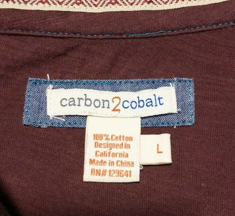 Carbon 2 Cobalt Polo Men's Large Long Sleeve Shirt Red
