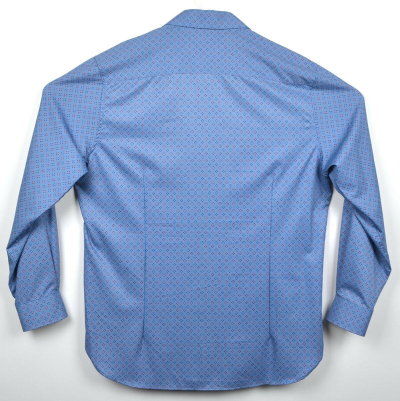 WRK Work Rest Karma Men's Sz 17 (XL) 4-Way Stretch Polyester Blue Diamond Shirt