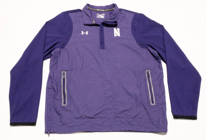 Northwestern Wildcats Jacket Men Large Under Armour 1/4 Zip Pullover Team Purple