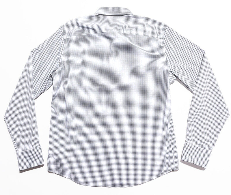 UNTUCKit Performance Shirt Men's Large Slim Fit Nylon Wicking White Check Button