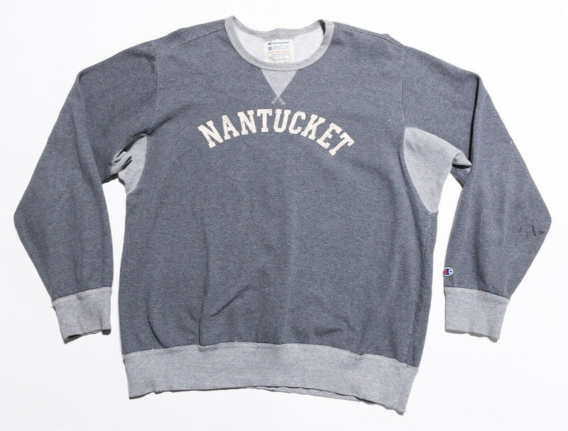 Nantucket Champion Sweatshirt Men's 2XL Pullover Crewneck Heather Gray Retro