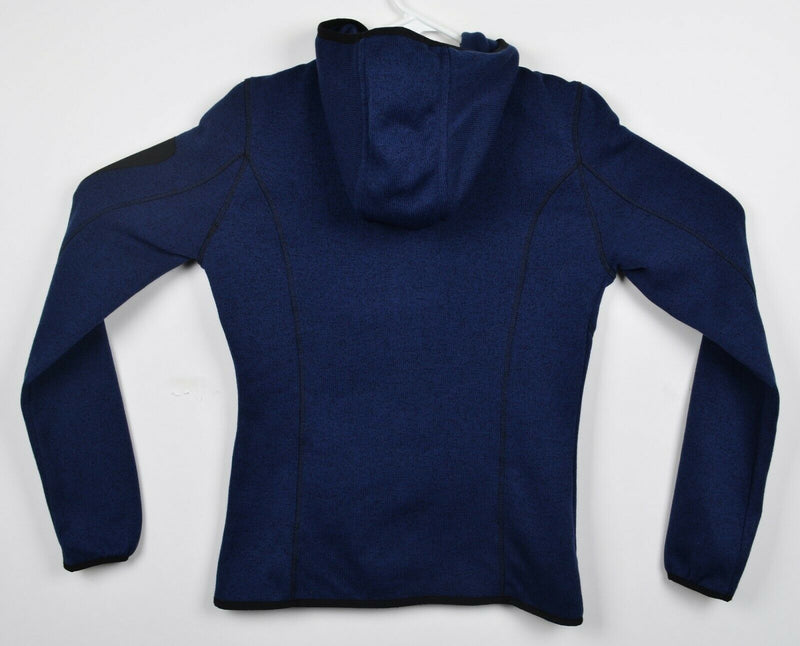 Stoic Women's XS Navy Blue Fleece Lined Zipped Pockets Full Zip Hooded Jacket