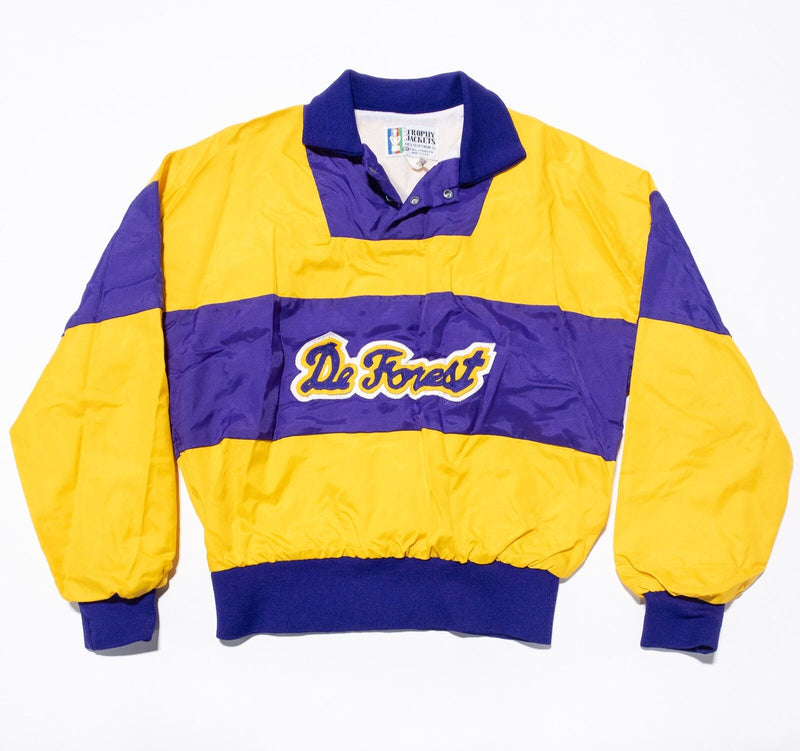 Vintage 60s Varsity Jacket Men's Fits M/L Preppy School Yellow Purple Warm-Up