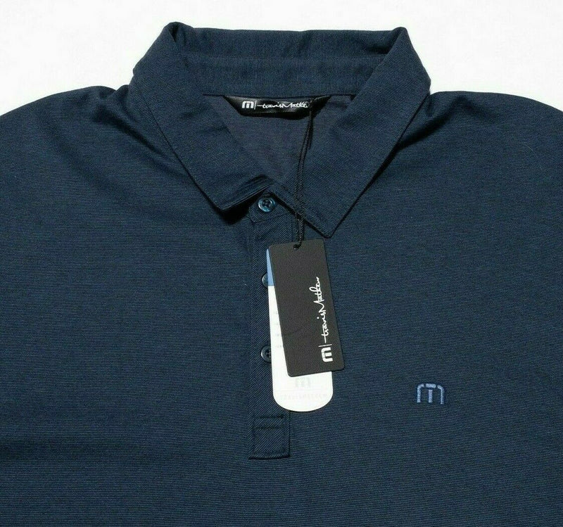 Travis Mathew XL Polo Men's Golf Shirt The Zinna Blue Indigo Black Prestige 77