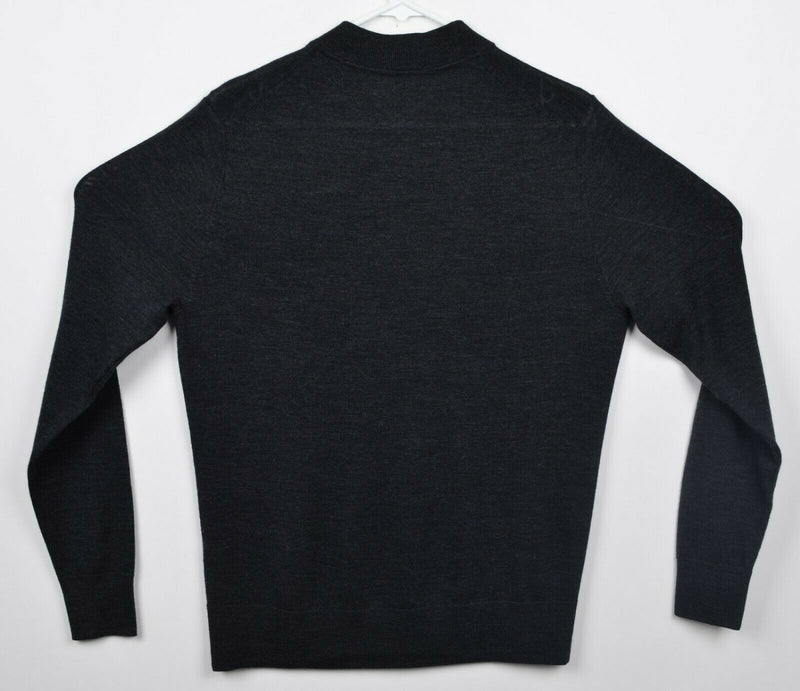 Bonobos Men's Sz Medium Slim Fit Merino Wool Heather Black 1/4 Zip Sweater