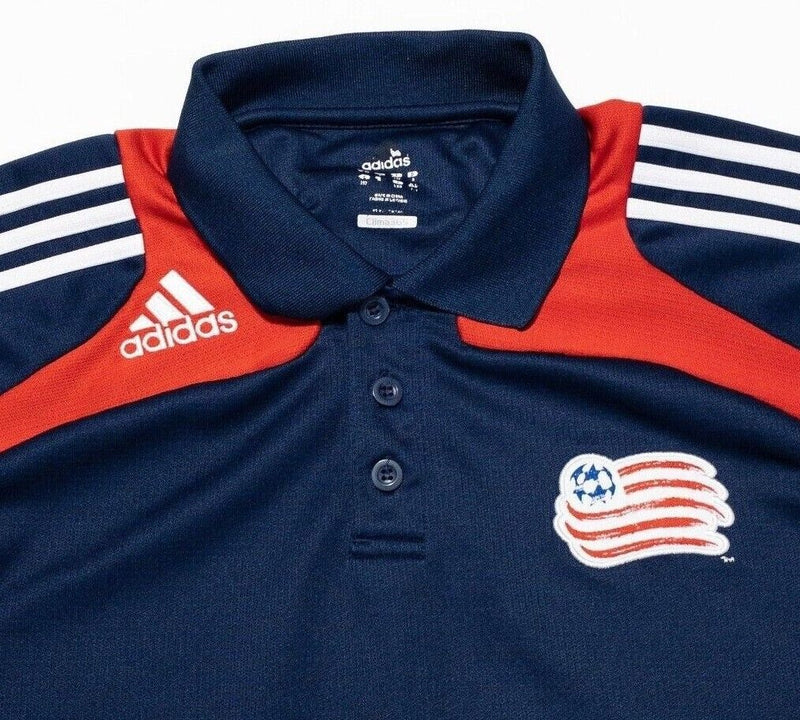 New England Revolution Adidas Shirt Men's Large Polo Navy Blue Red MLS Soccer