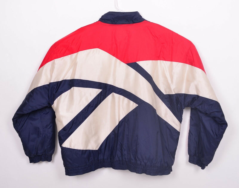 Vintage 90s Reebok Men's XL Big Logo Red Navy White Retro Winter Puffer Jacket