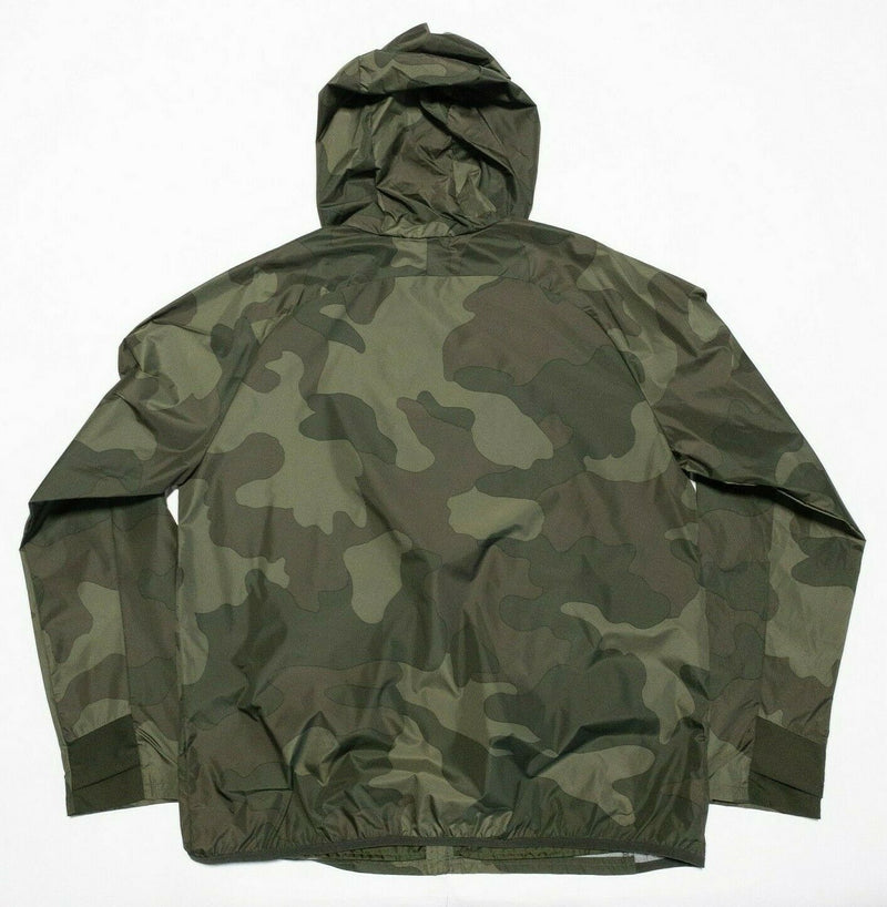 All In Motion Camouflage Windbreaker Jacket Hooded Full Zip Green Men's Large