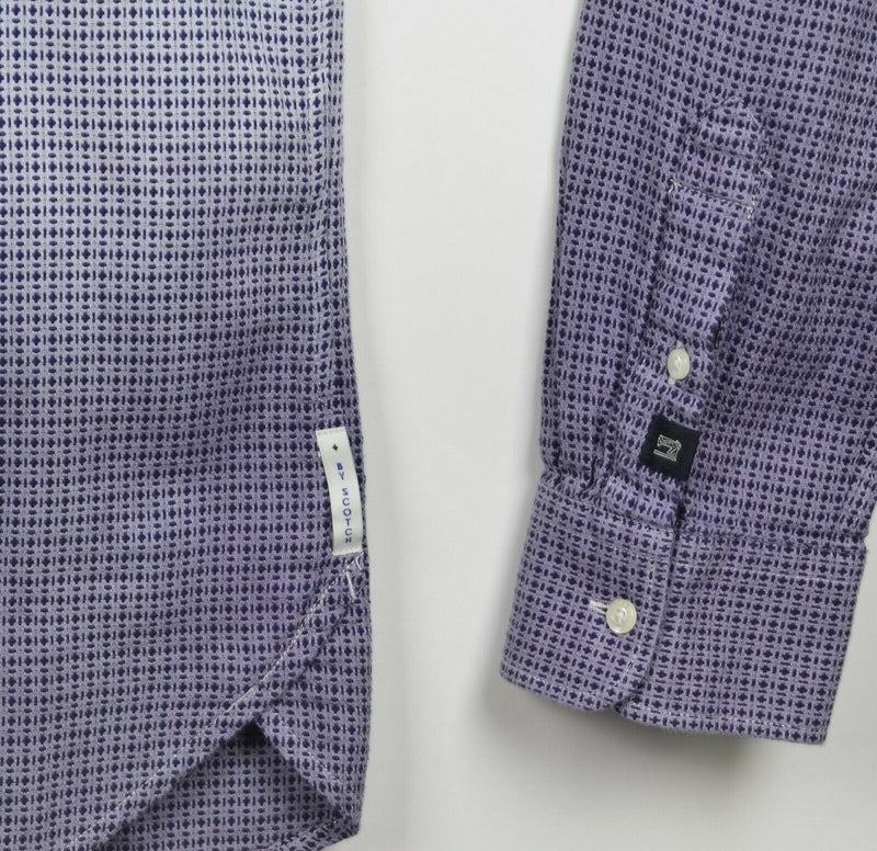 Scotch & Soda Men's Large Slim Ombre Purple Tie Dye Button-Front Shirt