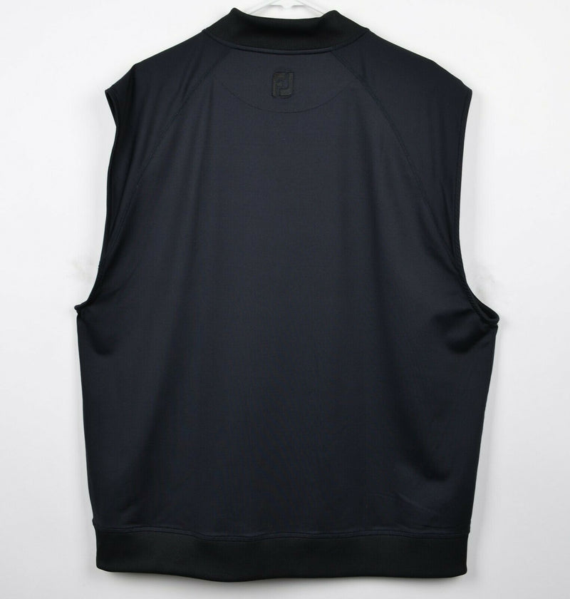 FootJoy Men's XL 1/4 Zip Solid Black Nylon Wicking FJ Performance Golf Vest