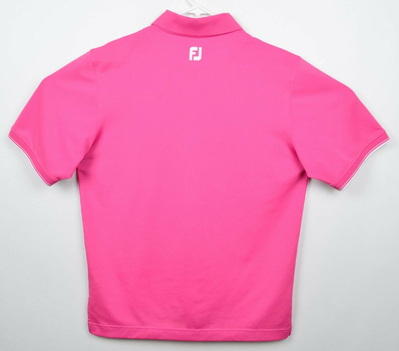 FootJoy Men's Sz Medium Hot Pink Golf Polo Shirt Kemper Lakes Golf Club