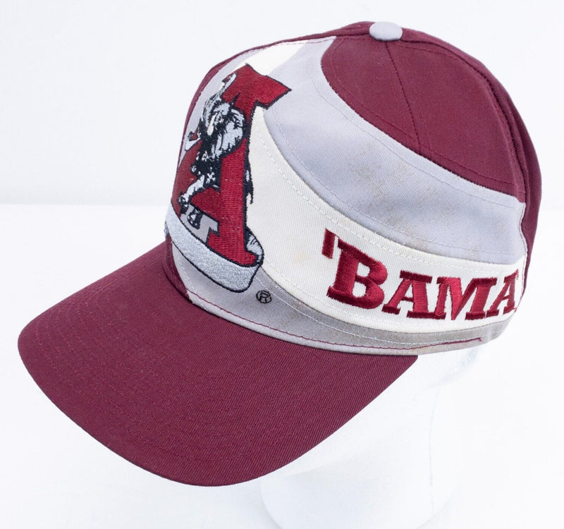 Alabama Crimson Tide Hat Vintage 90s Snapback Elephant College Red Adjustable